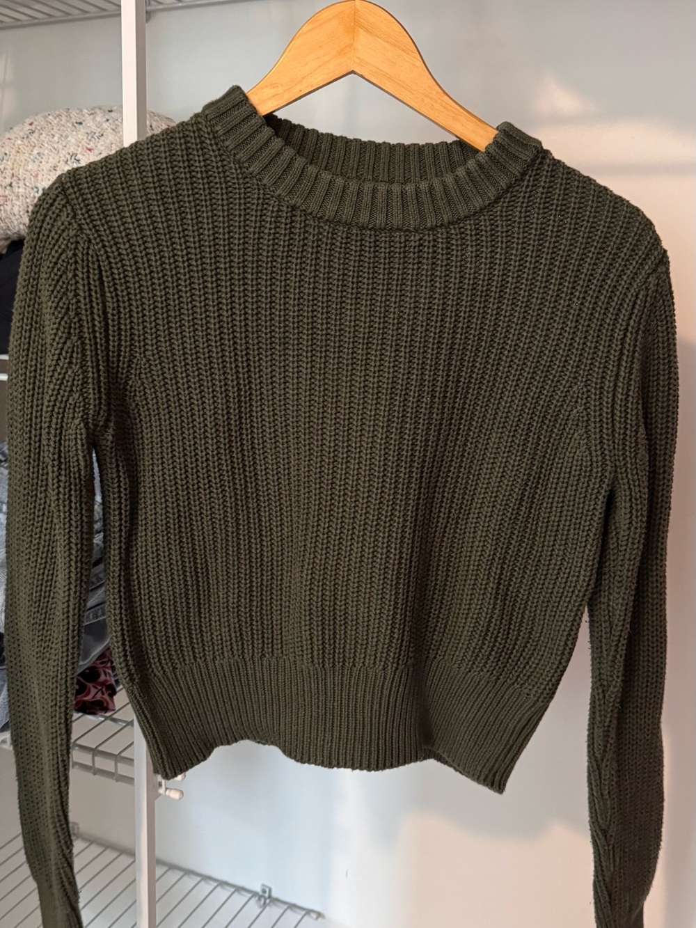 ROLLA'S Olive Green Ribbed Crewneck Sweater